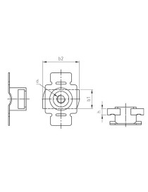 Schienenmutter Typ 41/41 mit Teilverzahnung und Fixierhilfe 6mm A2 Edelstahl