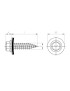BI-Metal thin sheet screw 9505 6x38 AISI304 stainless steel