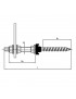 Hanger bolt with adapter plate DIN6923 and EPDM 12x300mm AISI304 stainless steel