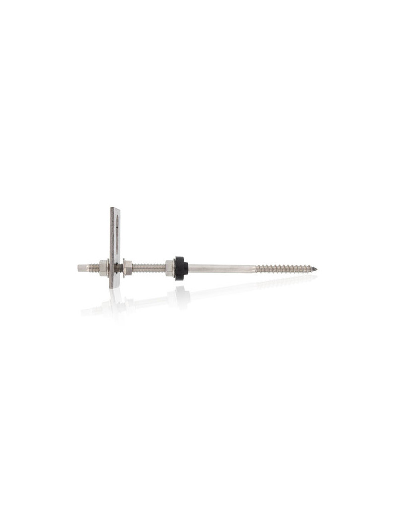 Hanger bolt with adapter plate DIN6923 and EPDM 12x400mm AISI304 stainless steel