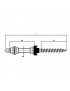 Hanger bolt with DIN6923 and EPDM 12x300mm AISI304 stainless steel