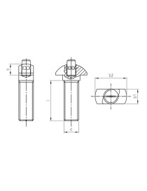 Nutenschraube 9099 mit EPDM M8x18mm A2 Edelstahl