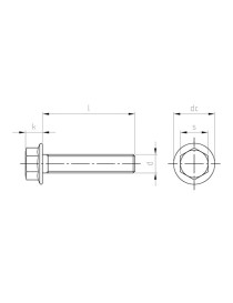 Sechskantschraube 6921 mit Flansch, VG und Sperrverzahnung M8x12mm A2 Edelstahl