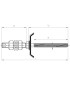 fastener cone point and sealing washer M8x150/50 AISI304 stainless steel