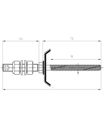 Solarbefestiger 9182 Typ BZ DS mit Zapfen und Dichtscheibe M8x150/70 A2 Edelstahl