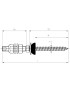 Solar fastener with point and umbrella washer M8,4x80/70 AISI304 stainless steel Solar fastener with point and umbrella washer M8,4x80/70 AISI304 stainless steel
