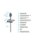 Solar fastener with point and umbrella washer M8,4x100/50 AISI304 stainless steel