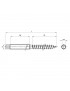 Hanger bolt with hexagon end 12x300mm AISI304 stainless steel