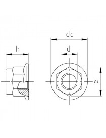 Flanschmutter selbstsichernd mit Sperrverzahnung DIN6926 6mm A2 Edelstahl